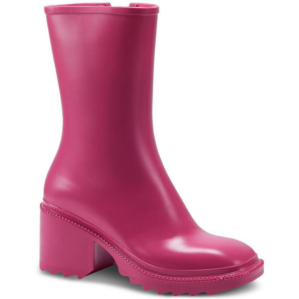 INC Womens Everett Zipper Outdoor Platform Rain Boots Shoes  7M